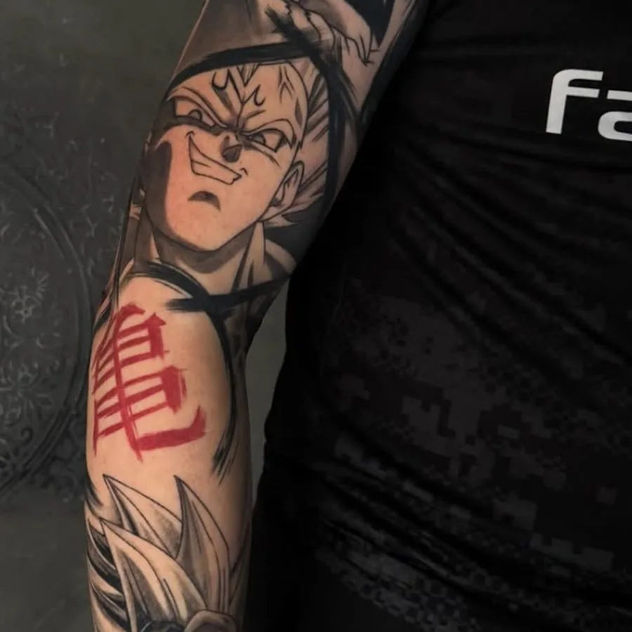 Rękaw anime, black and grey